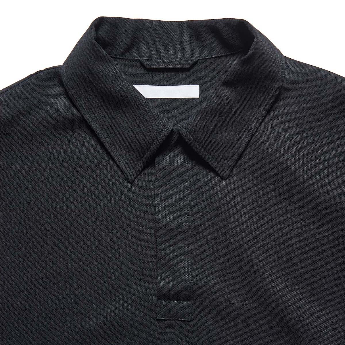 SOPHNET. / LINEN MESH L/S POLO (Black)