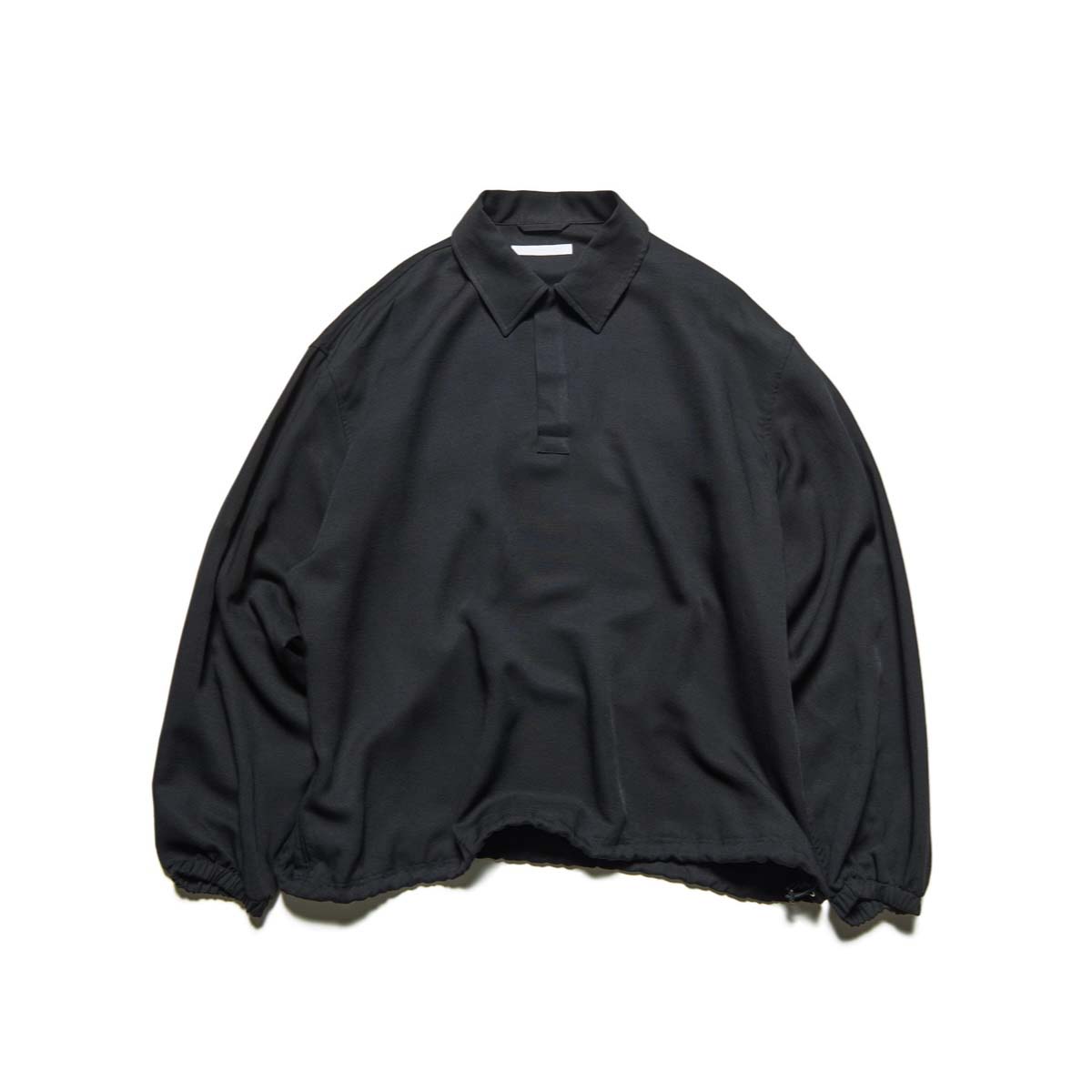 SOPHNET. / LINEN MESH L/S POLO (Black)