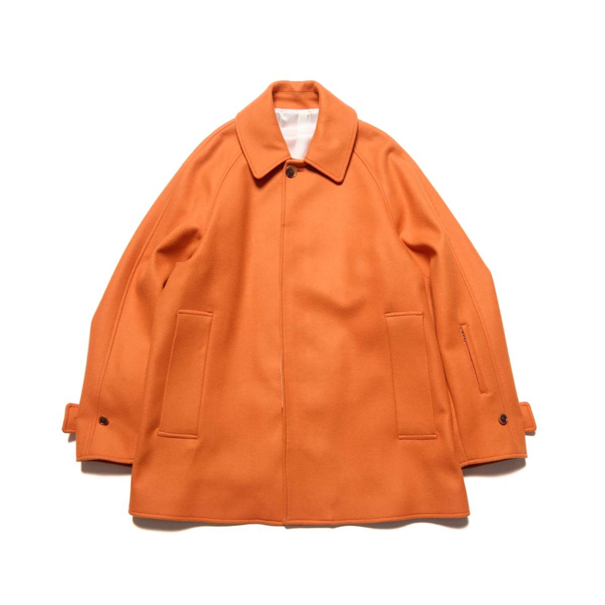 SOPHNET.  / WOOL MELTON SHORT OVERCOAT (Orange)