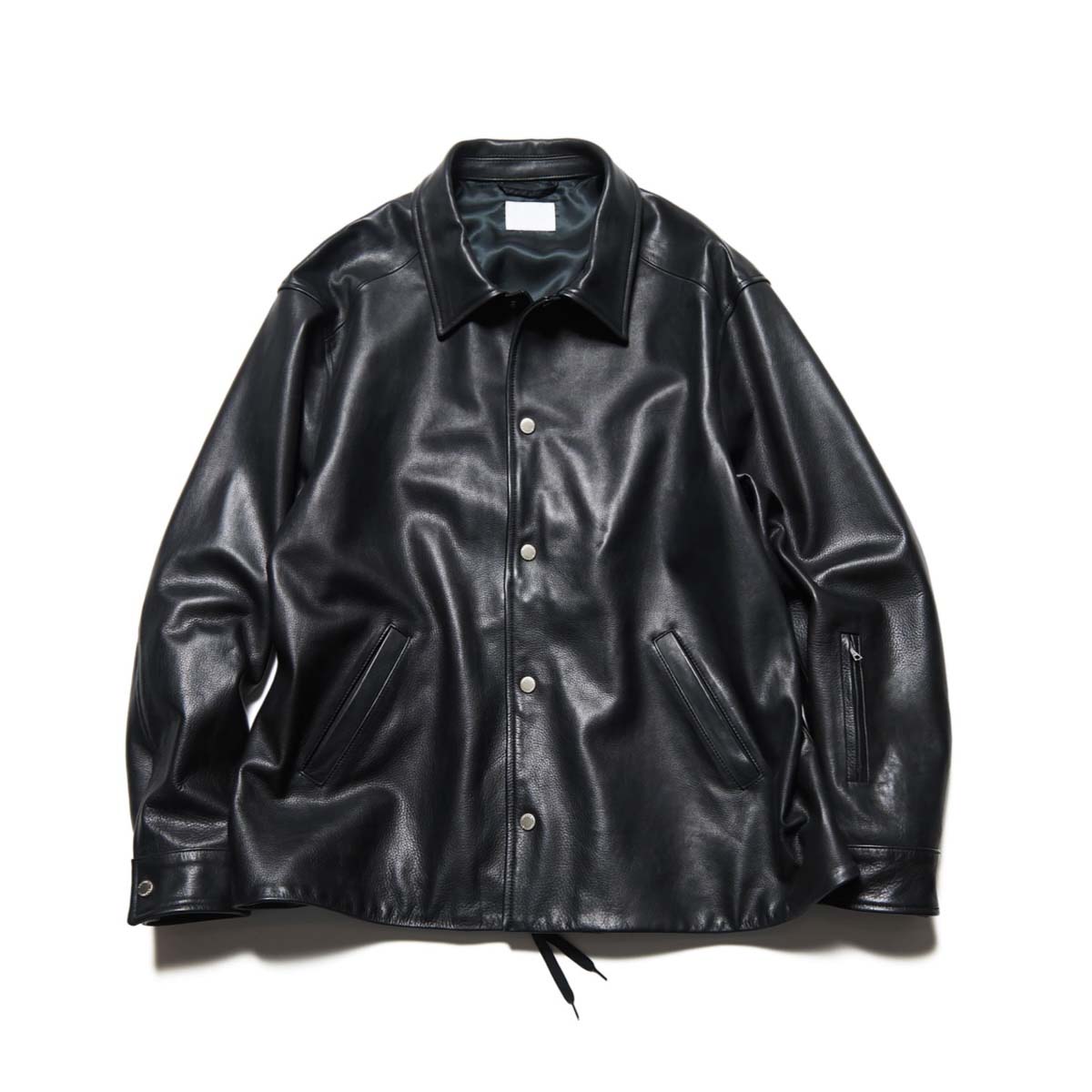 SOPHNET.  / LEATHER COACH BLOUSON (Black)