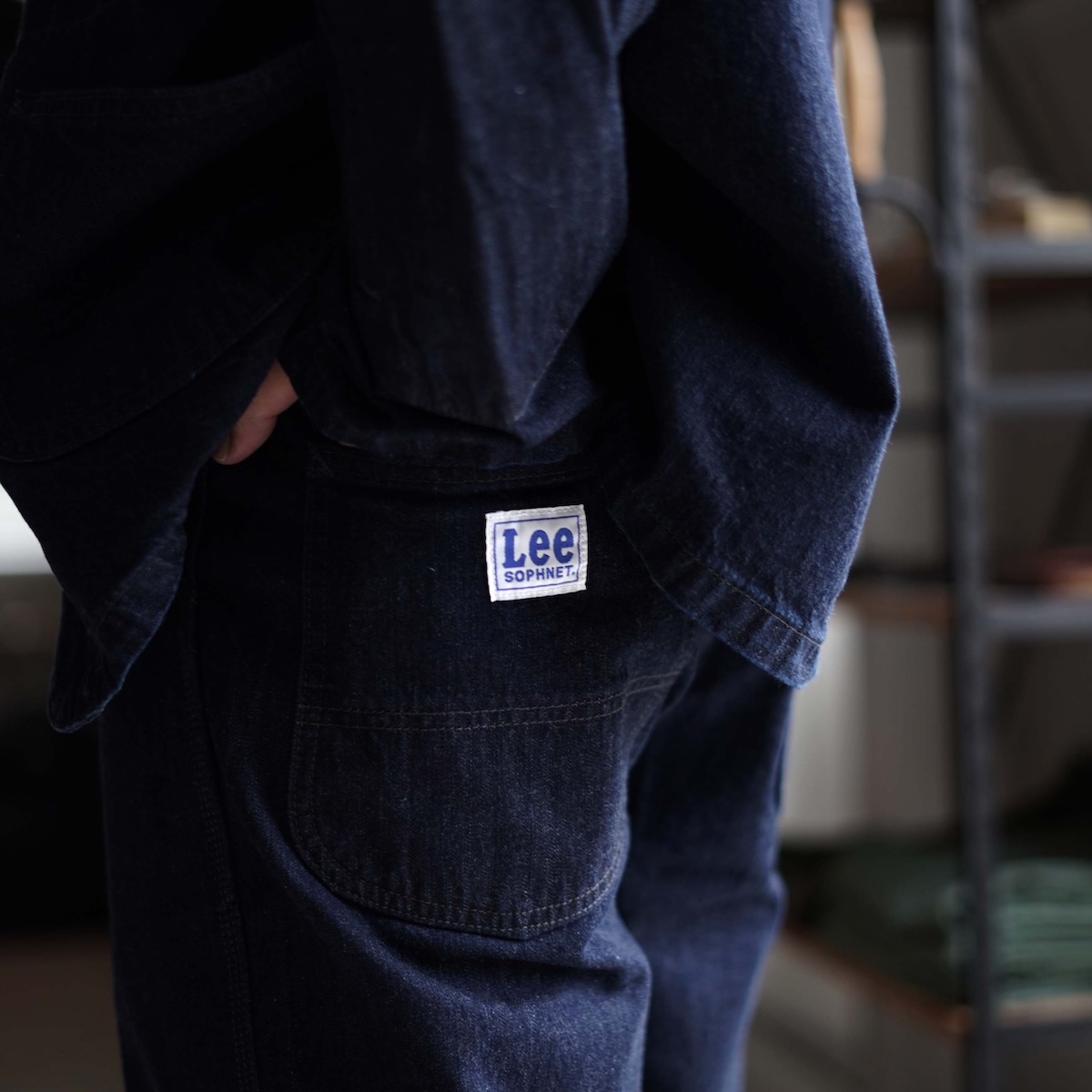 SOPHNET.  / Lee DUNGAREES SHIRRING SLACKS (Indigo) 178cm/size3 着用④