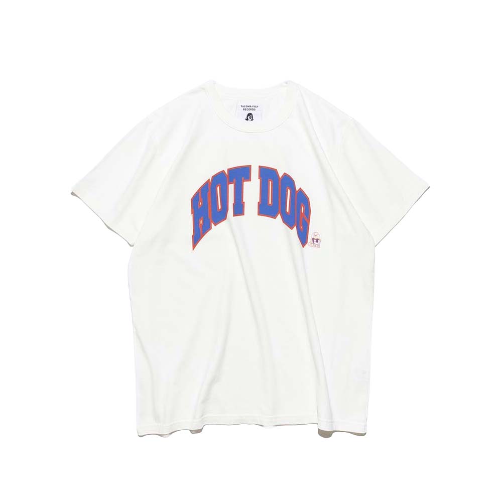 TACOMA FUJI RECORDS / HOT DOG COLLEGE LOGO Tee (White/Blue×Orange)