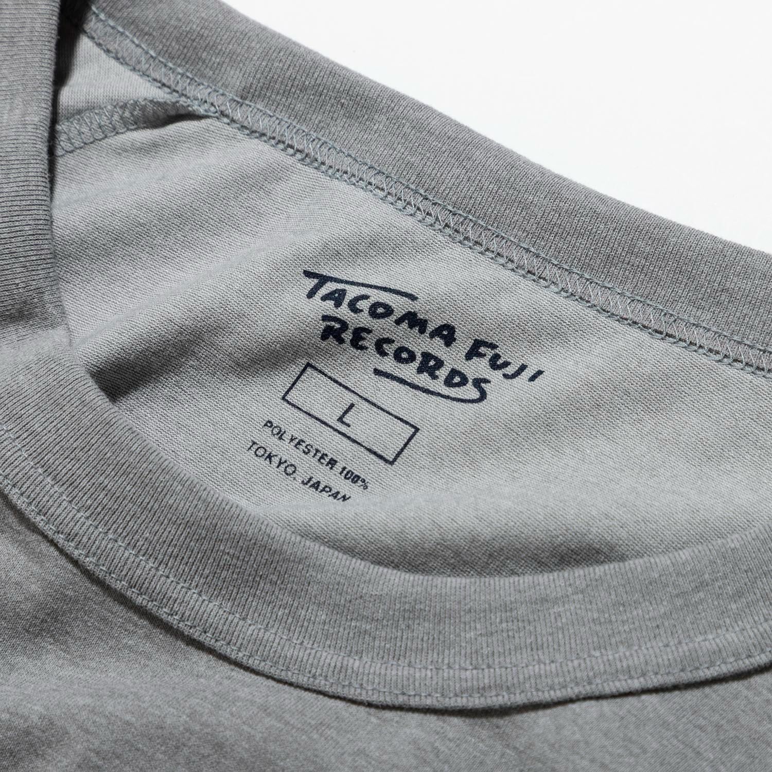 TACOMA FUJI RECORDS / RUNNING MEDITATION POLY LS Tee  (Heather Gray) ネック