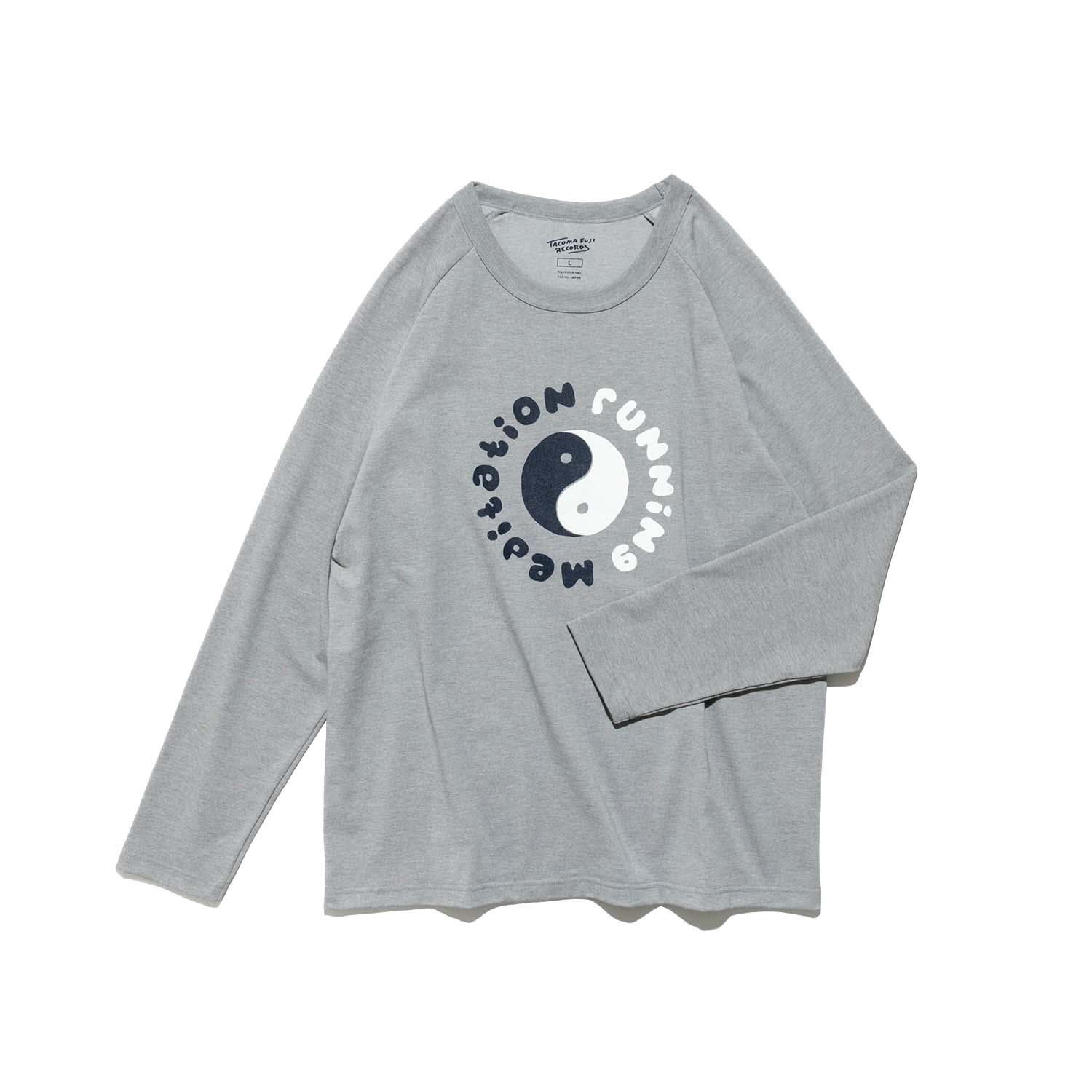 TACOMA FUJI RECORDS / RUNNING MEDITATION POLY LS Tee  (Heather Gray)
