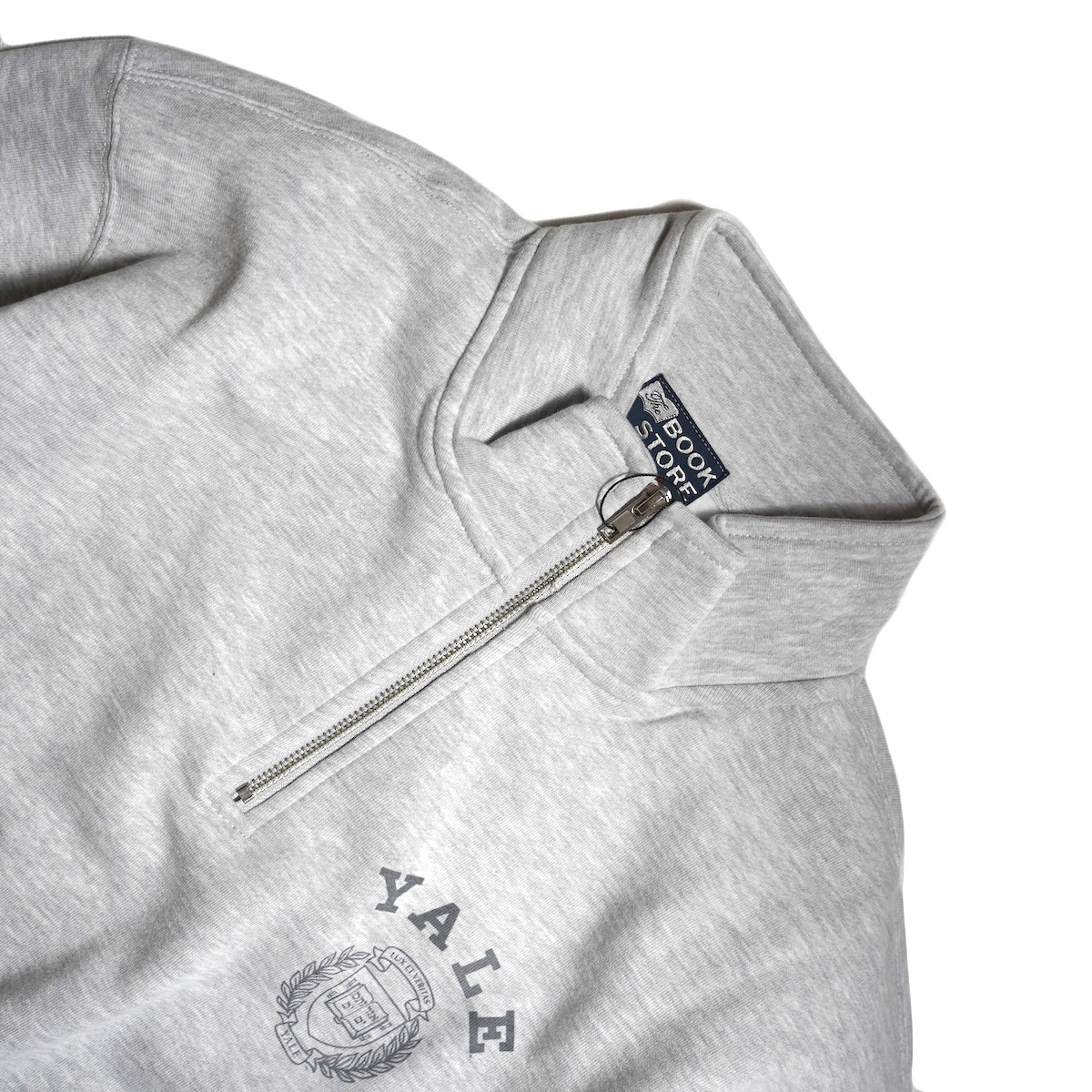 The BOOK STORE / 'YALE' QUARTER - ZIP SWEAT (Heather Grey)