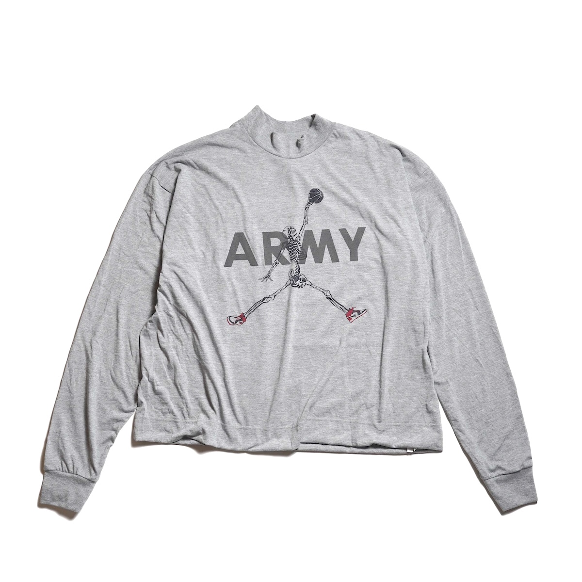 THRIFTY LOOK / ARMY P.F.U REPRINT LS TEE - JUMP MAN (Gray)