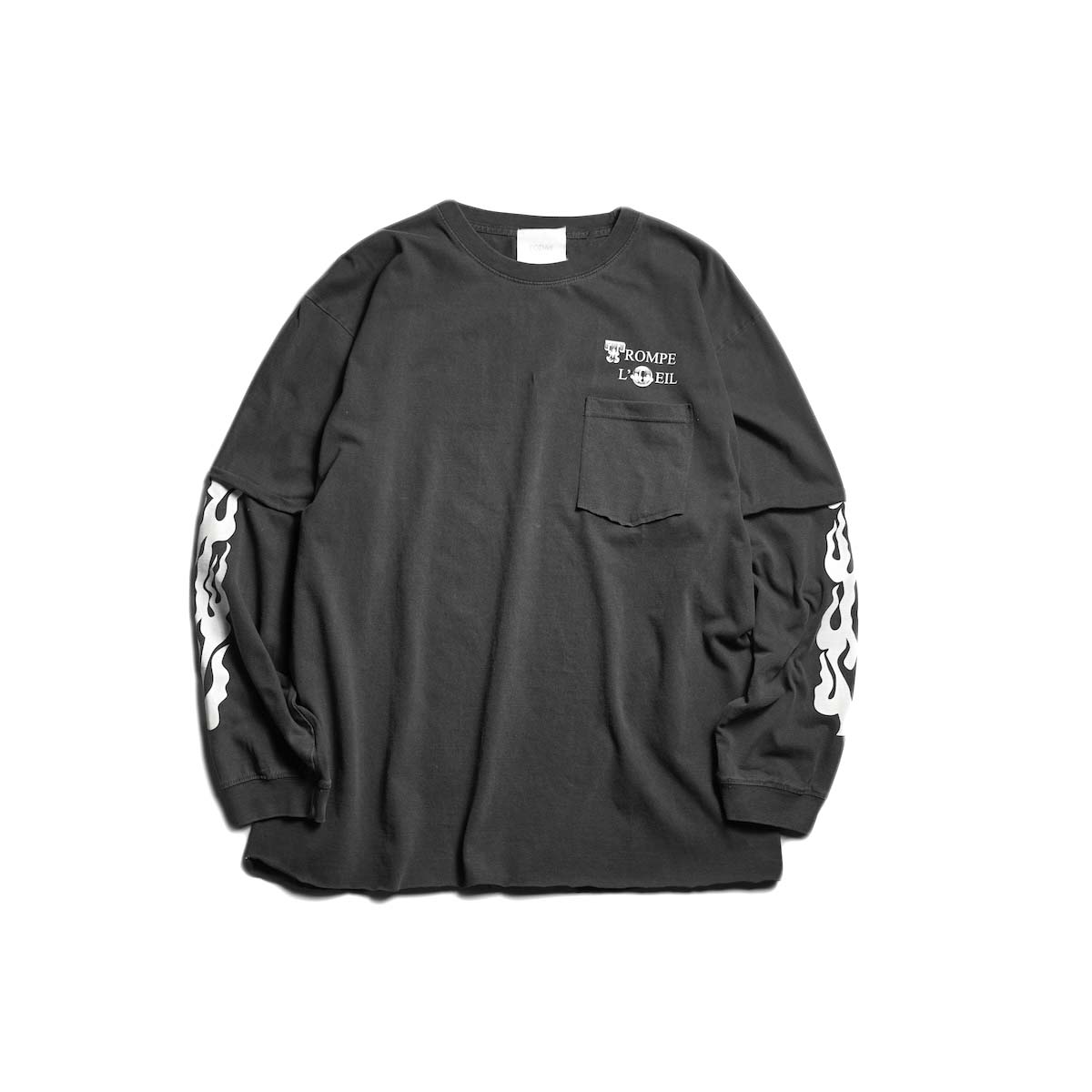 TODAY edition / TROMPE L'OEIL #01 LS Tee (Charcoal)