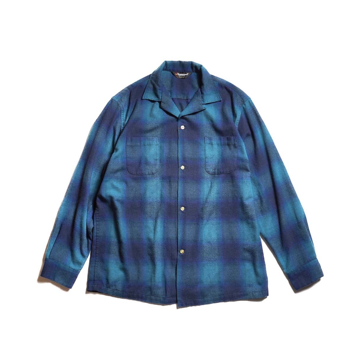 TOWNCRAFT / 60S LOOP COLLAR NEL OMBRE SHIRTS (Blue)