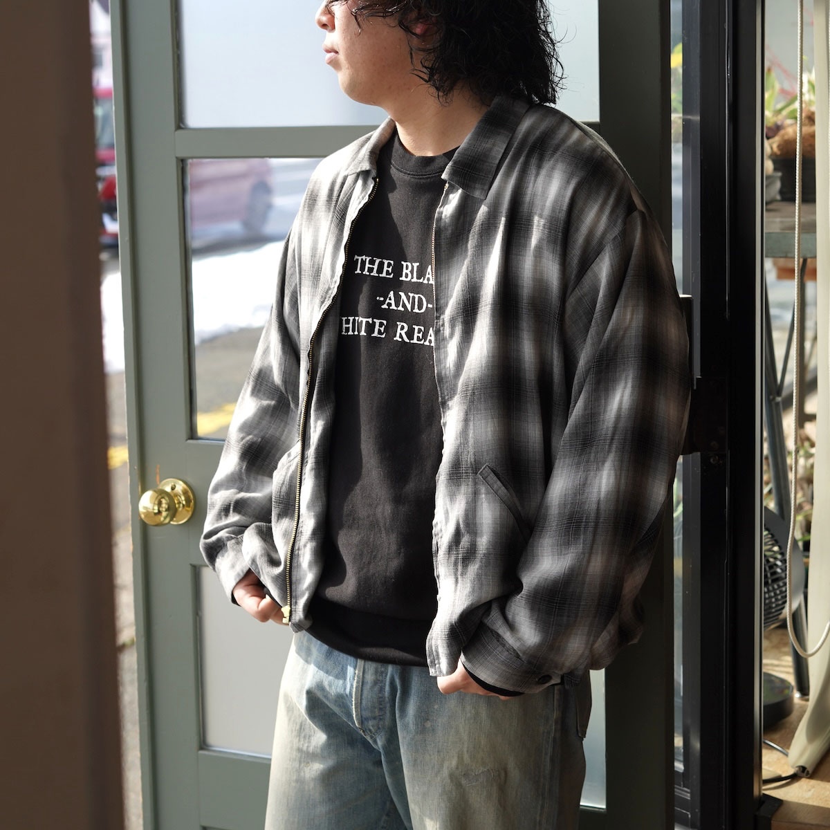 TOWNCRAFT / 50S ROCKBILLY RAYON JACKET - OMBRE CHECK (Gray)