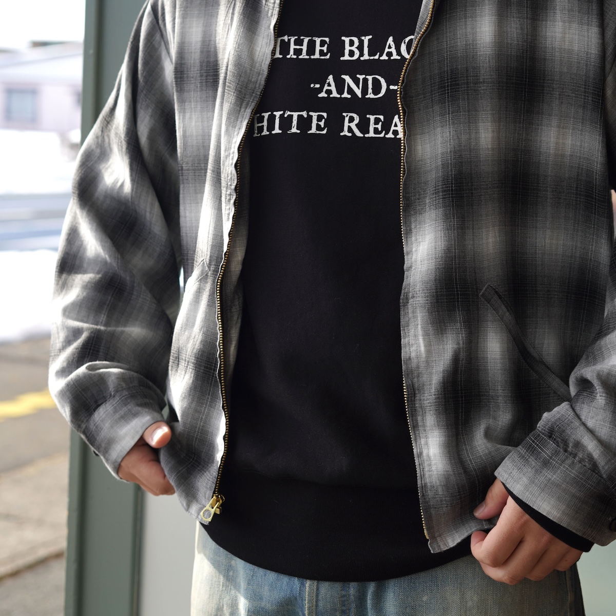 TOWNCRAFT / 50S ROCKBILLY RAYON JACKET - OMBRE CHECK (Gray)