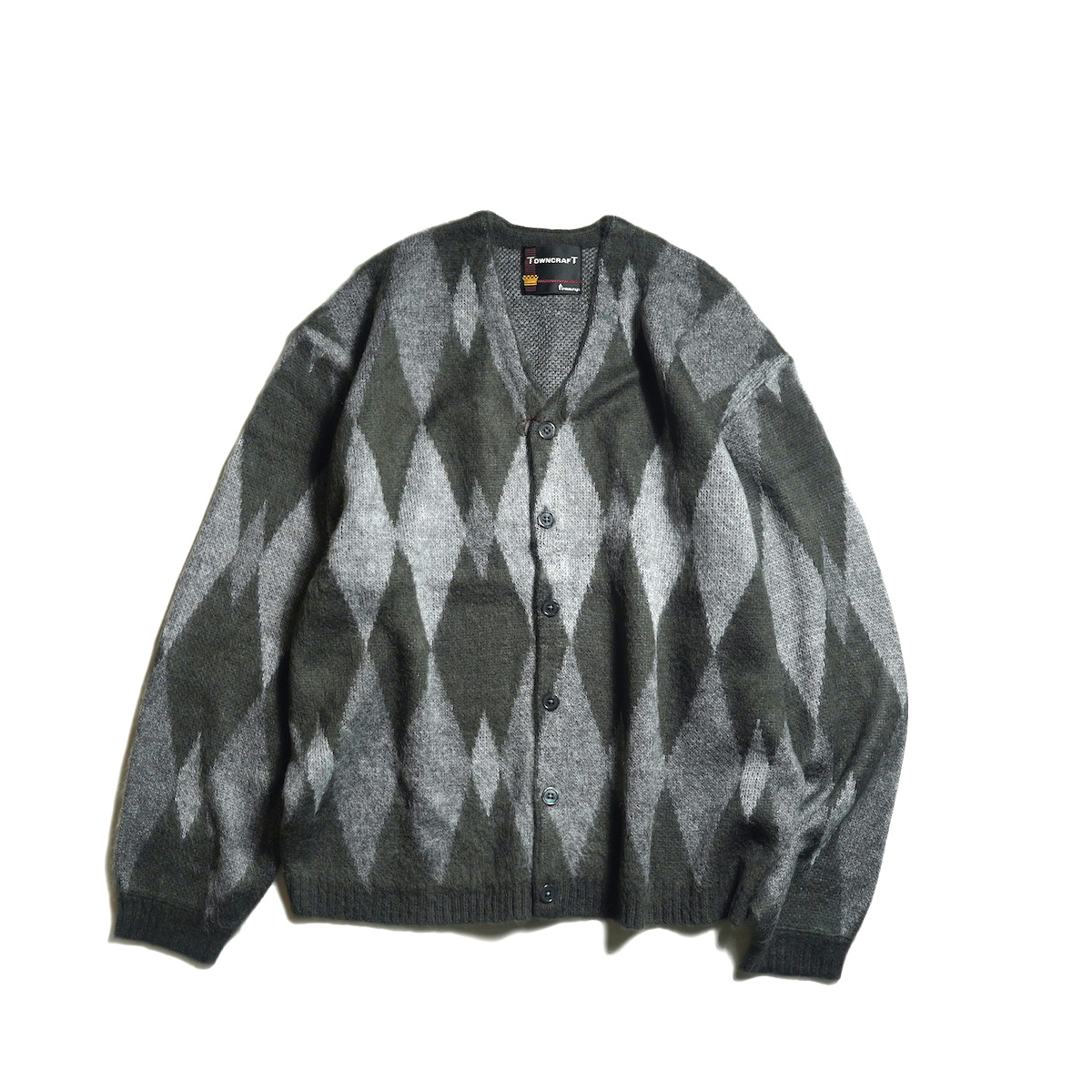 【美品】　ゲートガーディアン　綺麗 TOWNCRAFT / VINTAGE PATTERN SHAGGY CARDIGAN (Diamond Gray)