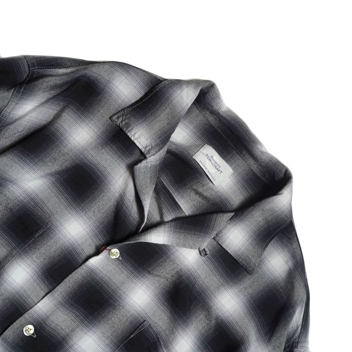 TOWNCRAFT / 60S OMBRE LOOP COLLAR SHIRTS (Black)