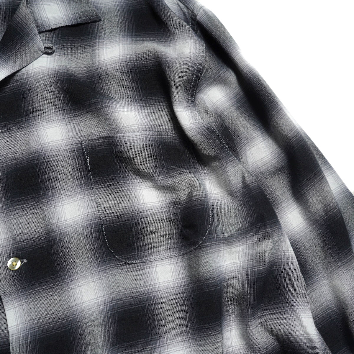 TOWNCRAFT / 60S OMBRE LOOP COLLAR SHIRTS (Black)