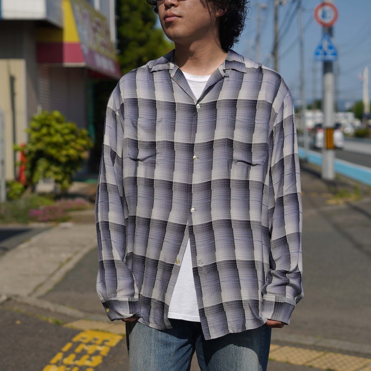 TOWNCRAFT / 60S OMBRE LOOP COLLAR SHIRTS (Gray)
