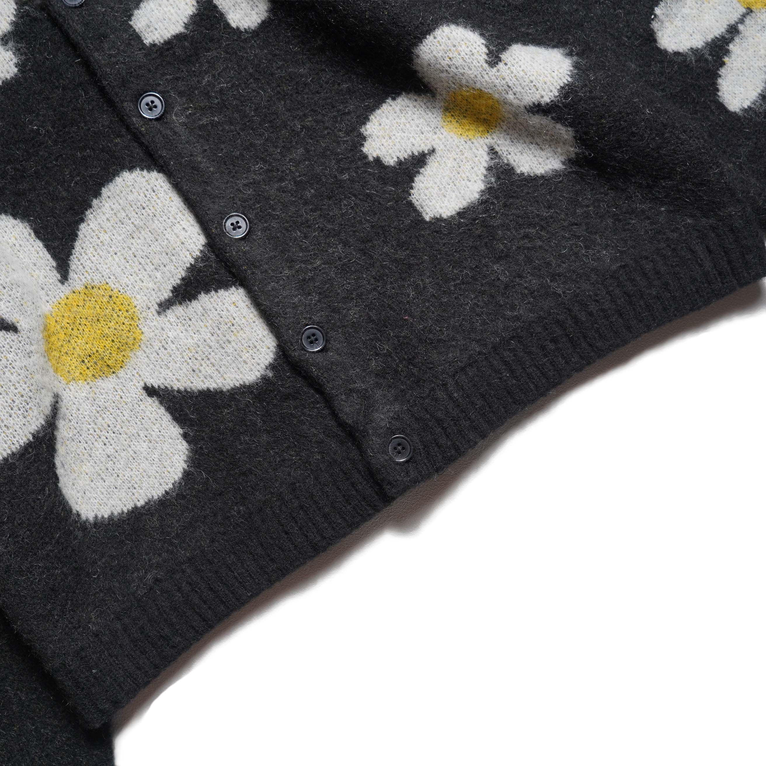 TOWNCRAFT / MOHAIR SHAGGY JACQUARD CARDIGAN (Black) 裾
