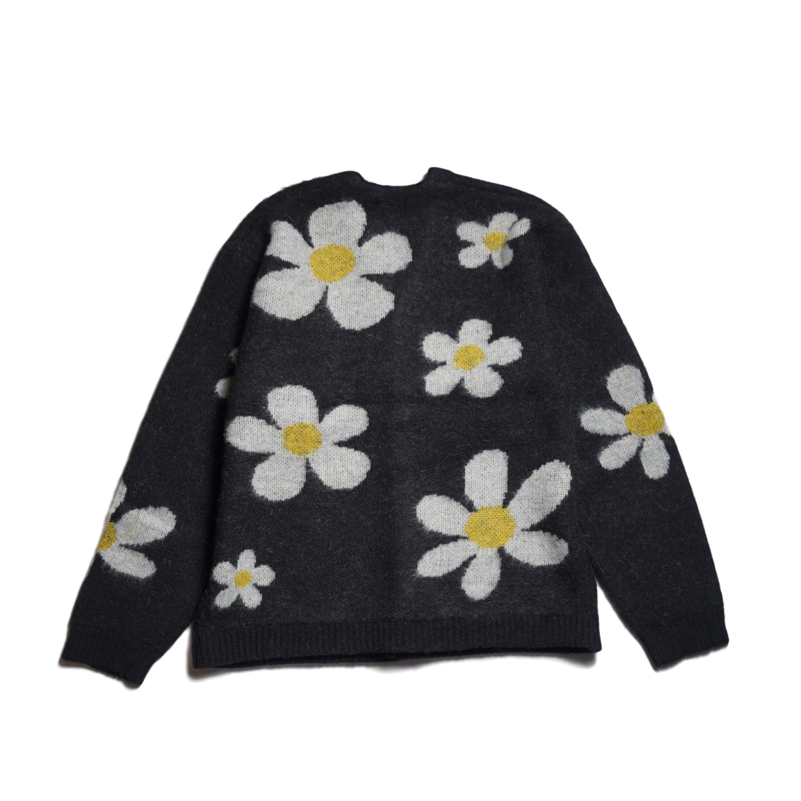 TOWNCRAFT / MOHAIR SHAGGY JACQUARD CARDIGAN (Black) 背面