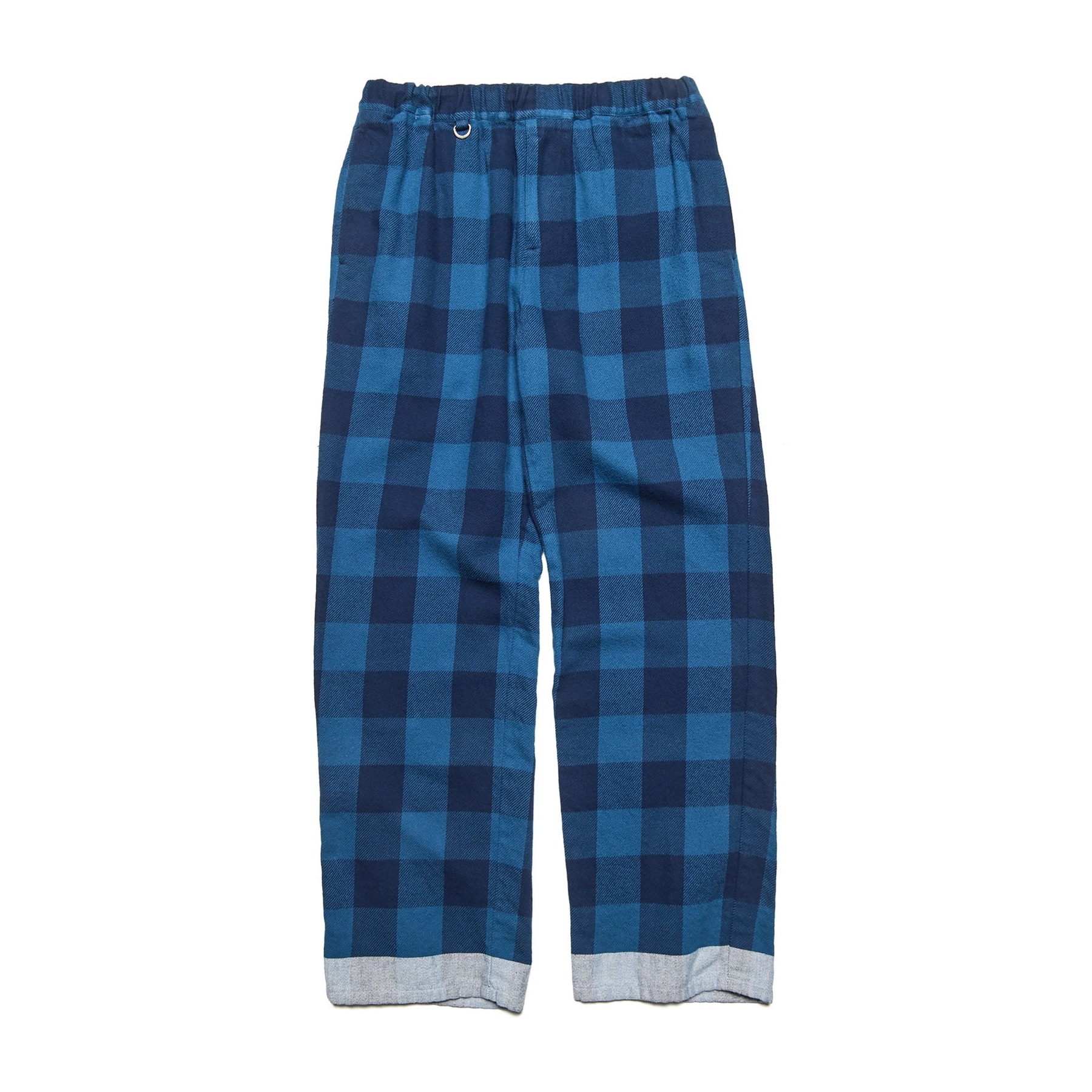 uniform experiment / LINE FLANNEL CHECK EASY PANTS (BLUE)