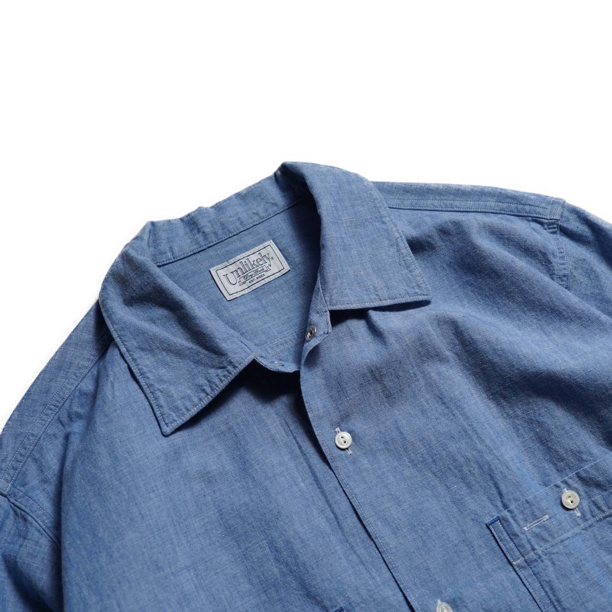 Unlikely / Unlikely Open Collar Chambray with Flower (Indigo)