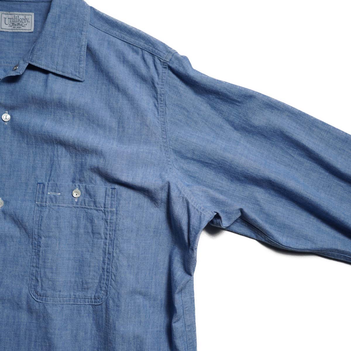Unlikely / Unlikely Open Collar Chambray with Flower (Indigo)