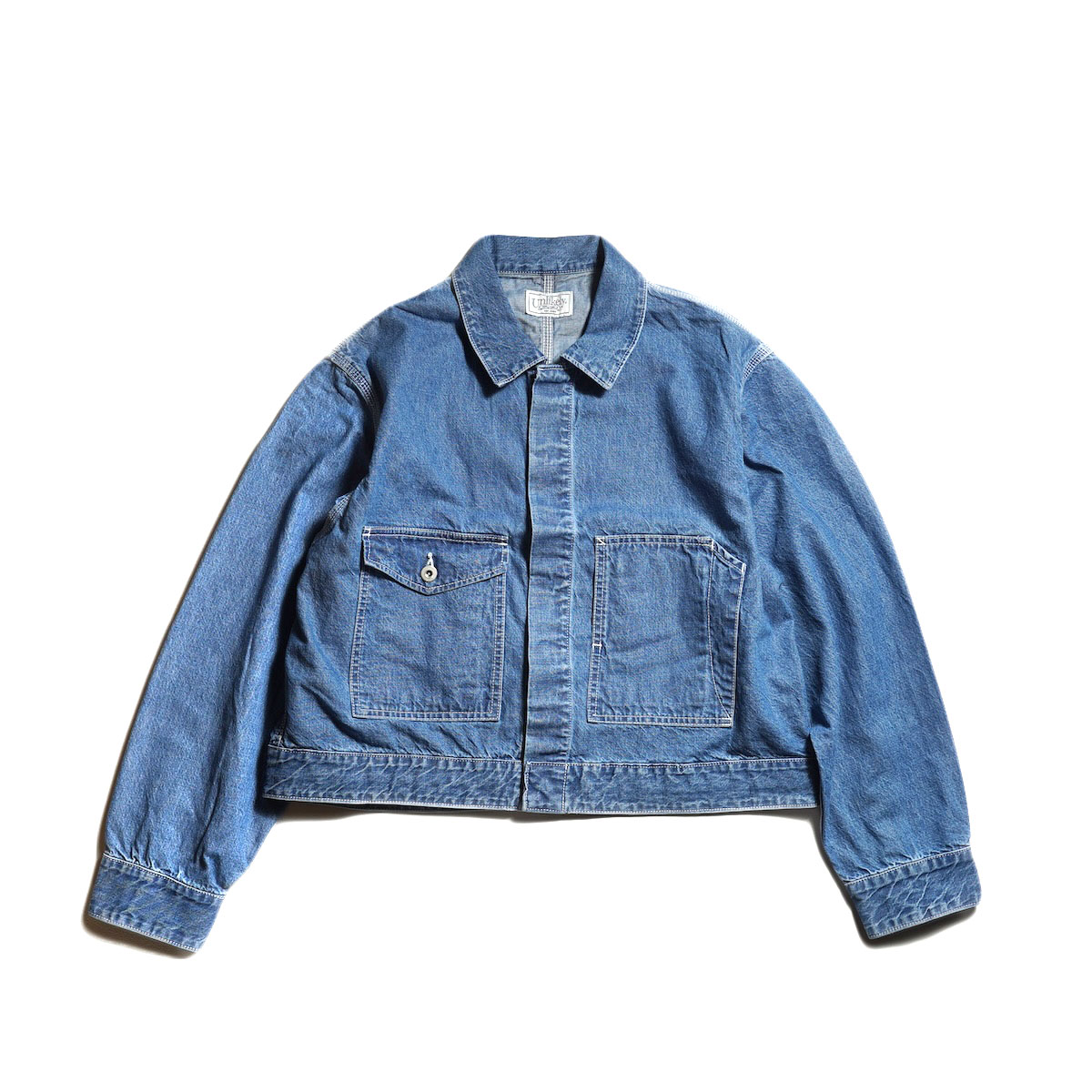 NOMA. 青 チェック柄 ジップアップジャケット Unlikely / Unlikely Chopped Coverall Tops (Washed Indigo)