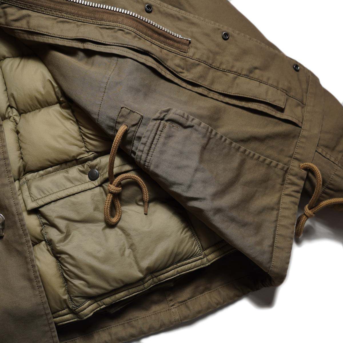 Unlikely / Unlikely 3way M-65 Field Down Jacket (LT.Brown) 裾、ウエストコード
