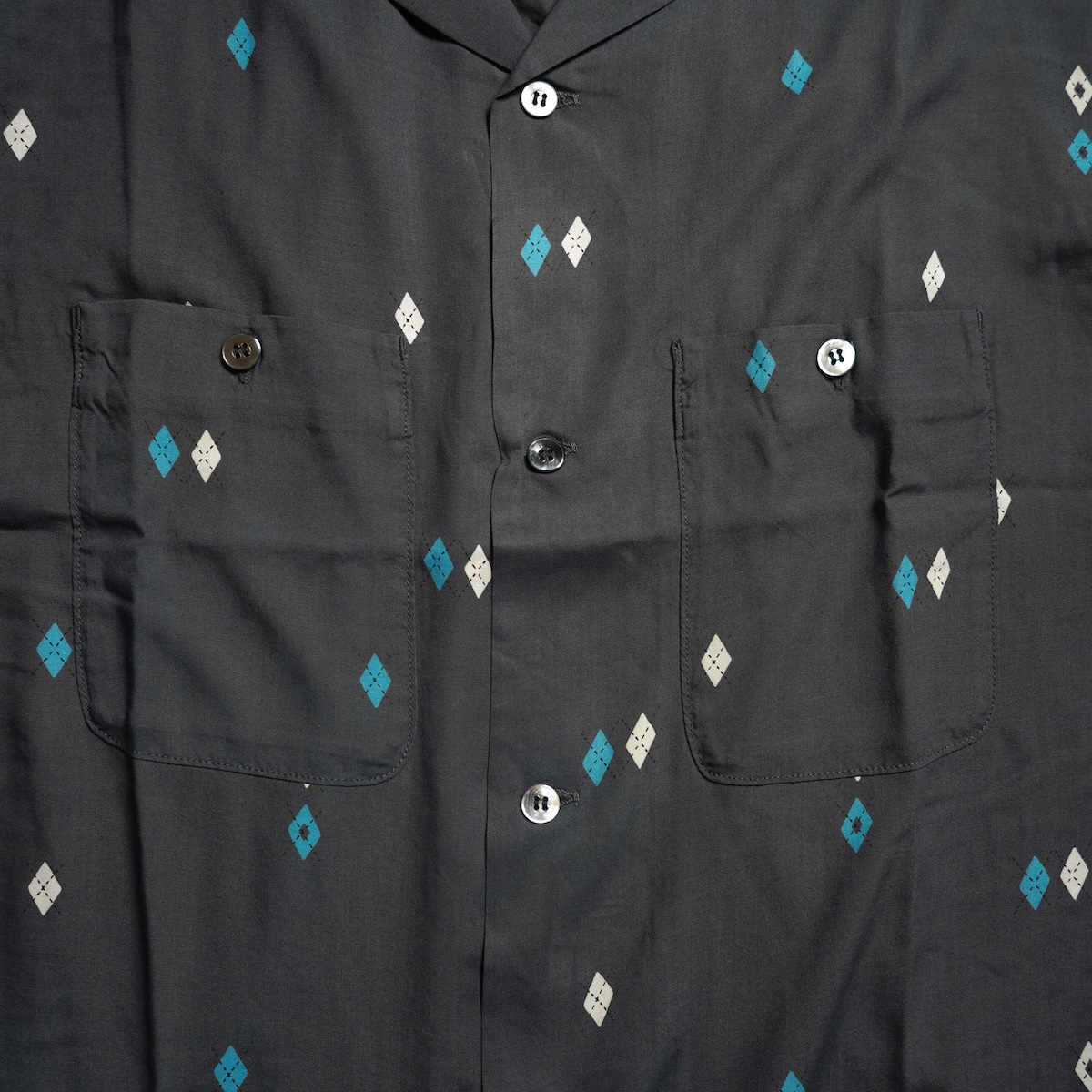 Unlikely / Unlikely Rayon Shirts S/S Argyle (Charcoal)