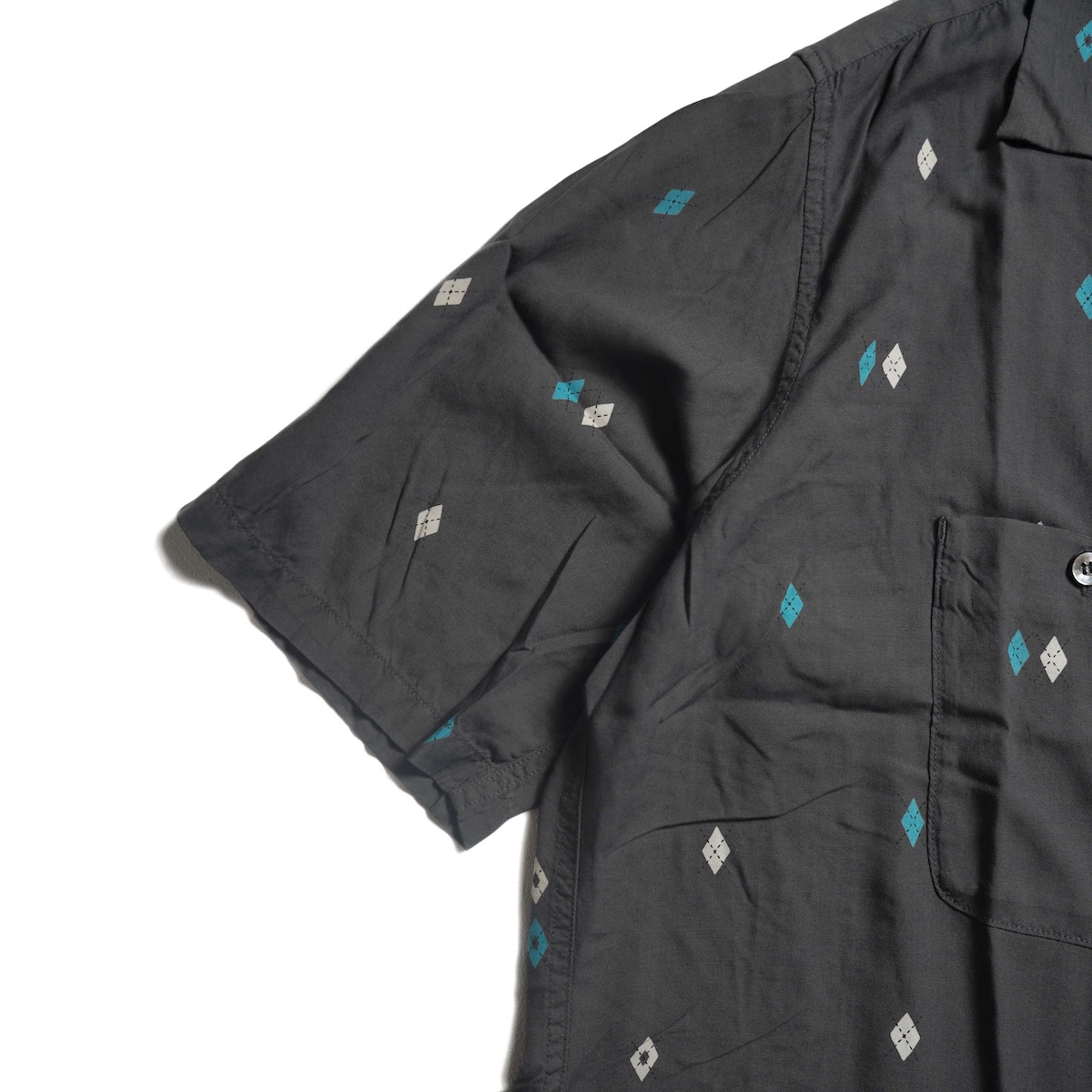 Unlikely / Unlikely Rayon Shirts S/S Argyle (Charcoal)