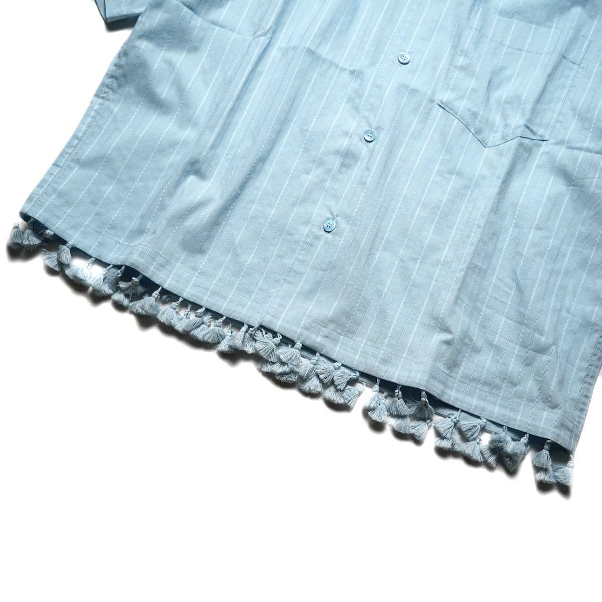 UNUSED / US2421 Short sleeve fringe shirt (Sax)