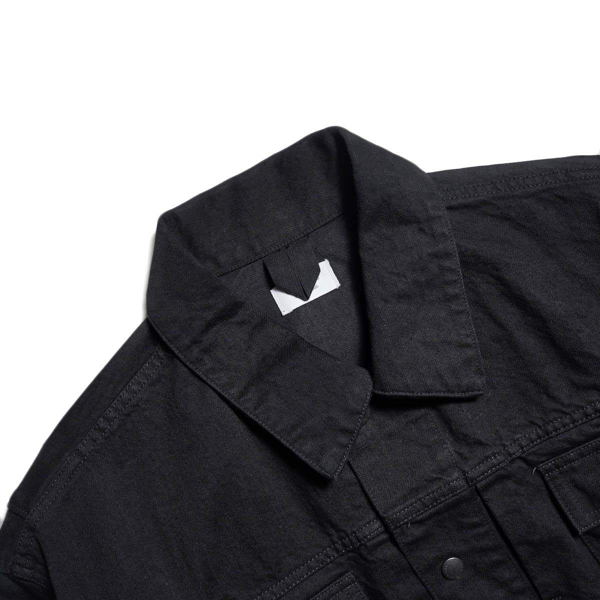 UNUSED / US2535 Wide denim jacket (Black) 襟元