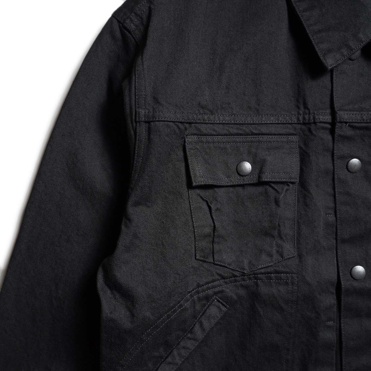 UNUSED / US2535 Wide denim jacket (Black) 胸ポケット