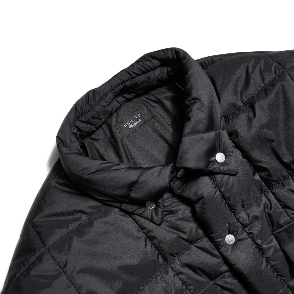 UNUSED / US2570 Padding quilted shirt (Black) 襟元