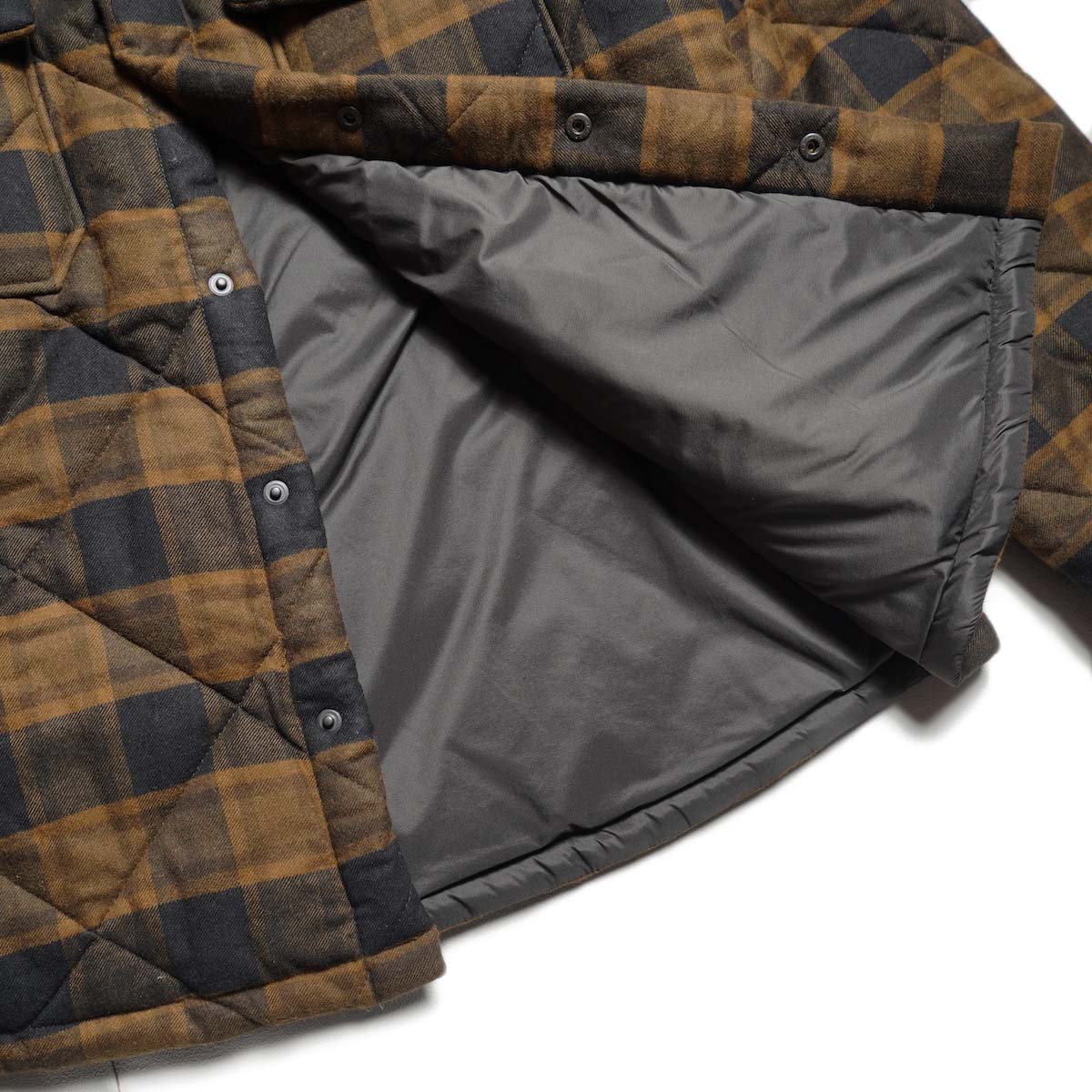 UNUSED×PENDLETON / US2585 Padding quilted check shirt (Brown×Black) 裏地