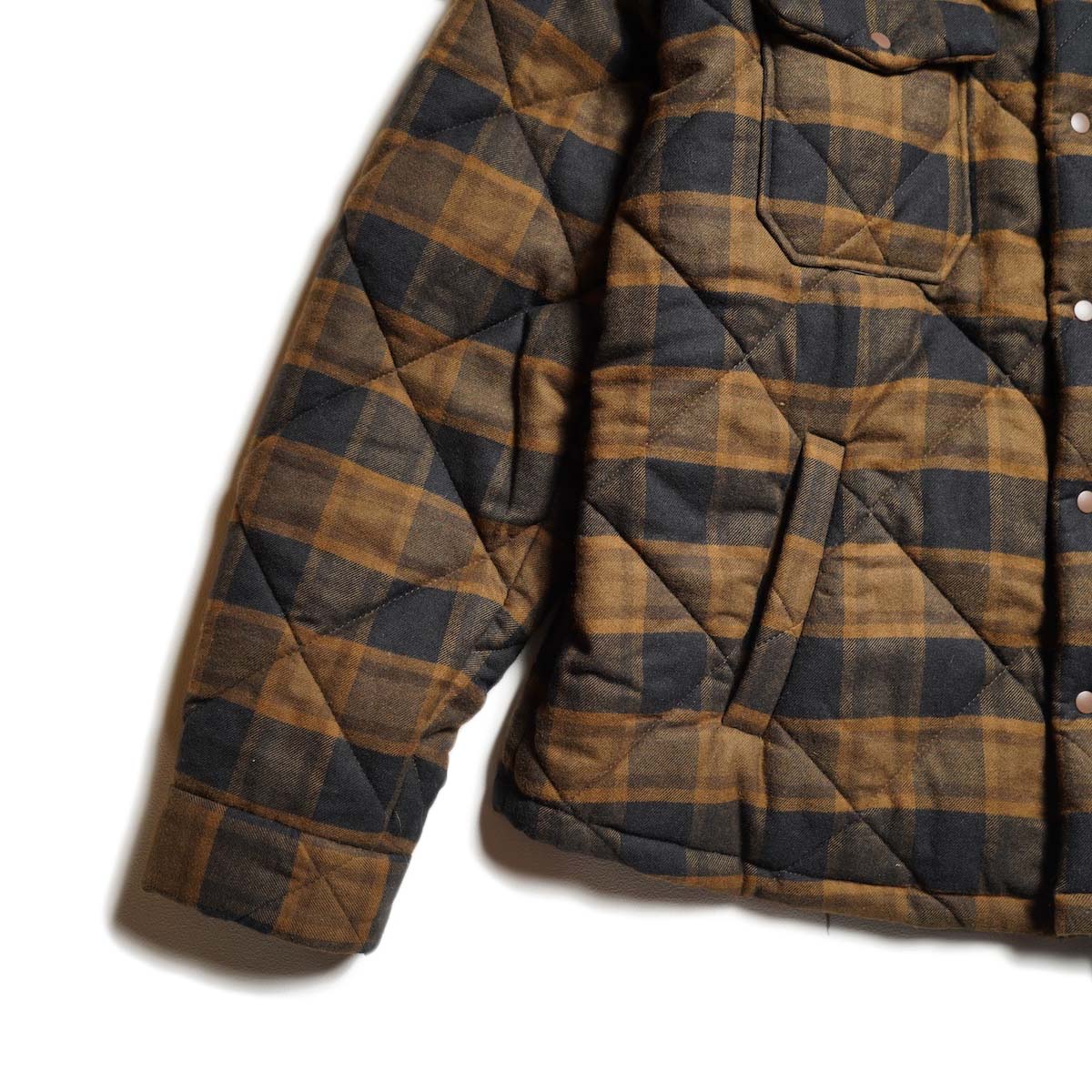UNUSED×PENDLETON / US2585 Padding quilted check shirt (Brown×Black) 袖