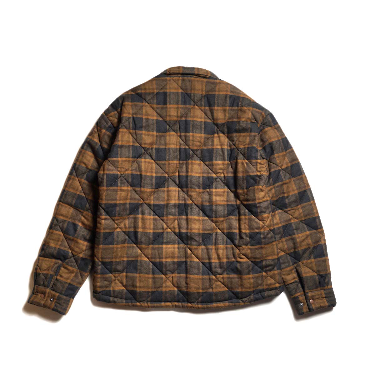 UNUSED×PENDLETON / US2585 Padding quilted check shirt (Brown×Black) 背面