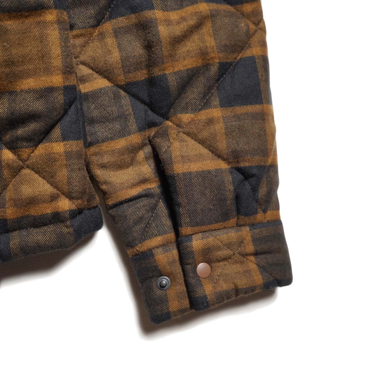 UNUSED×PENDLETON / US2585 Padding quilted check shirt (Brown×Black) 袖ボタン