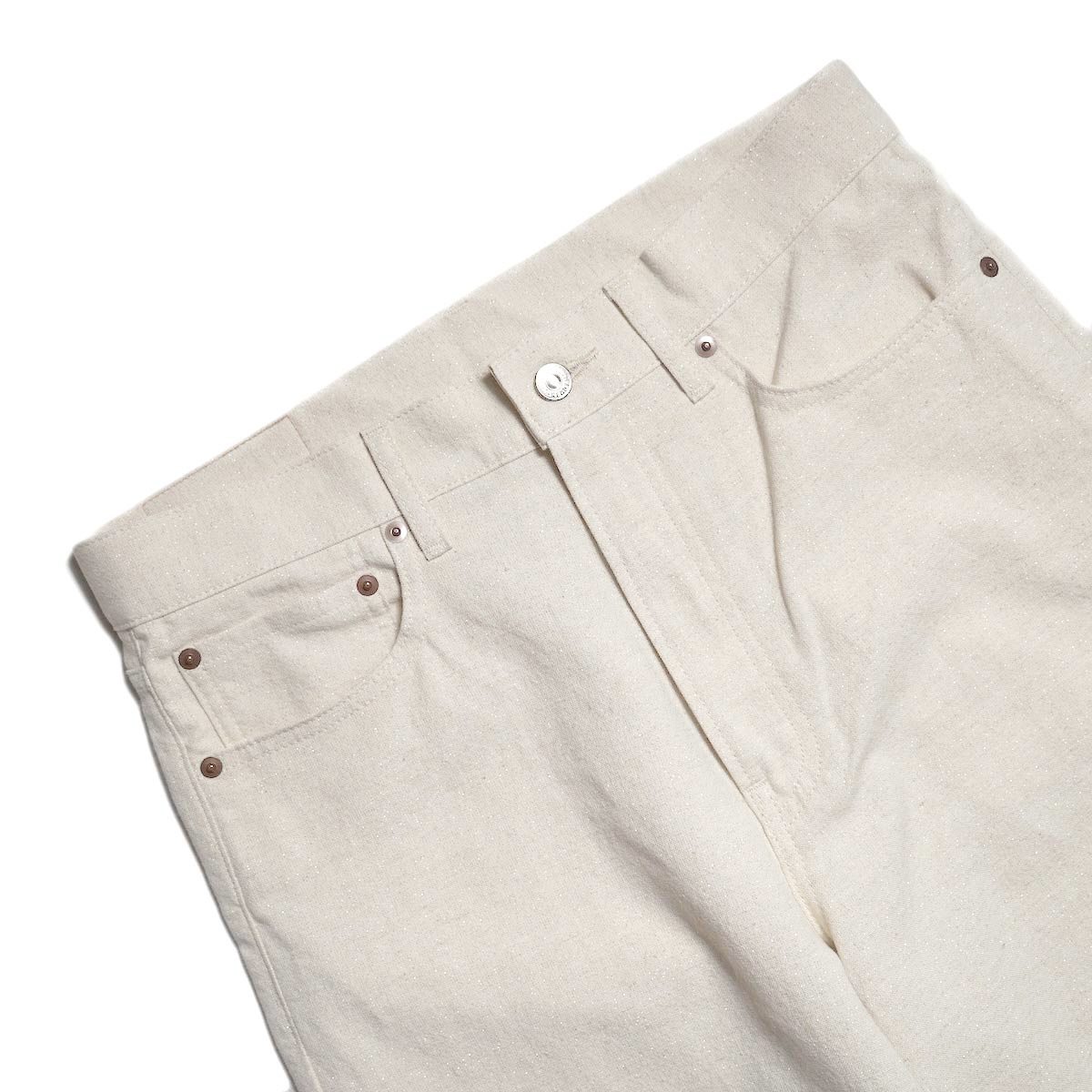 UNUSED / UW1192 Wide glitter pants (Beige) ウエスト