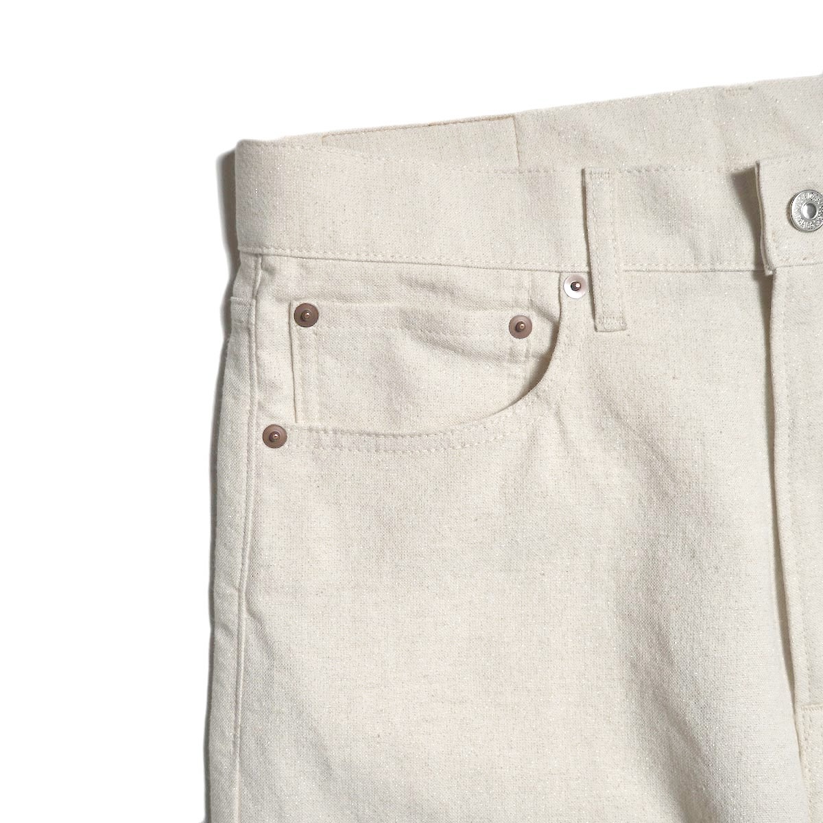 UNUSED / UW1192 Wide glitter pants (Beige) ポケット