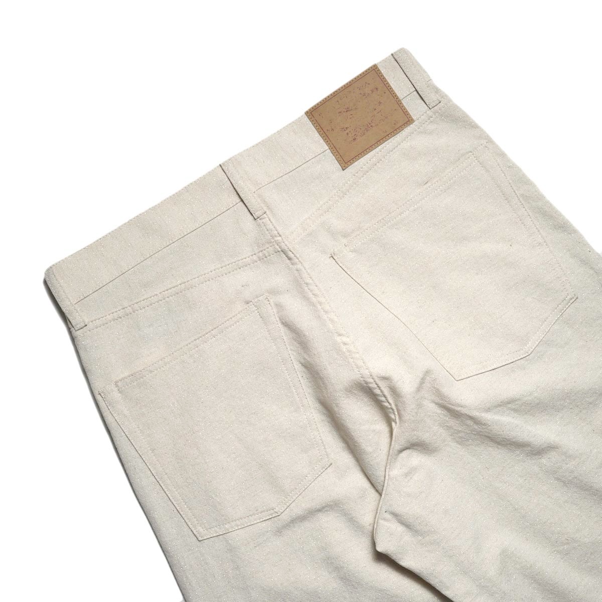 UNUSED / UW1192 Wide glitter pants (Beige) ヒップポケット