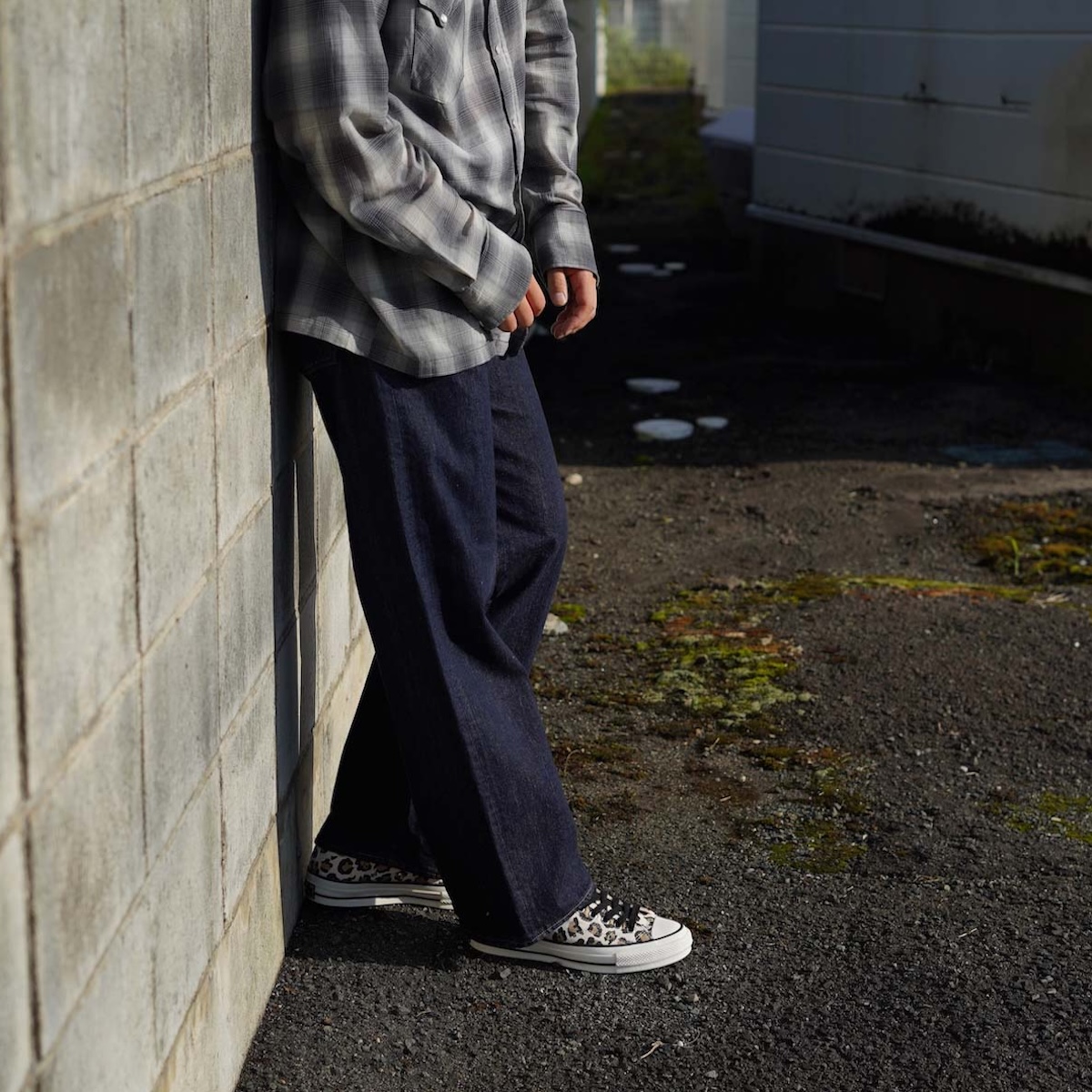 UNUSED / UW1202 Wide denim pants (Black)