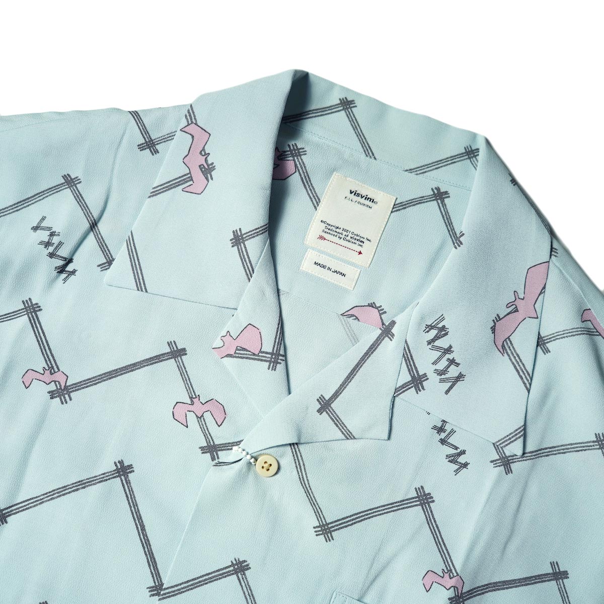 織り柄チェック VISVIM / COPA SHIRT S/S BATS (Lt.Blue