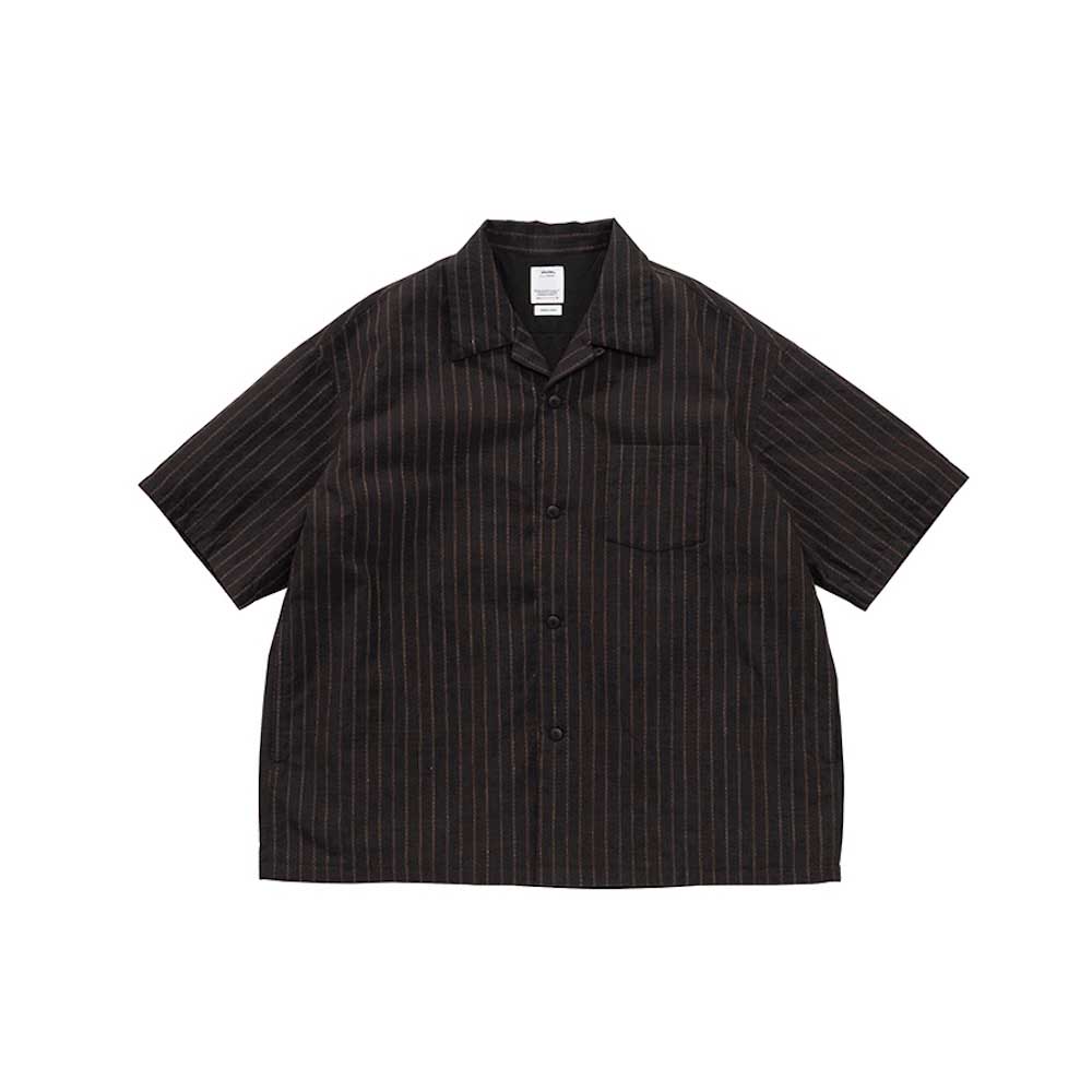 VISVIM / WALLIS DOWN SHIRT STRIPES S/S (Black)