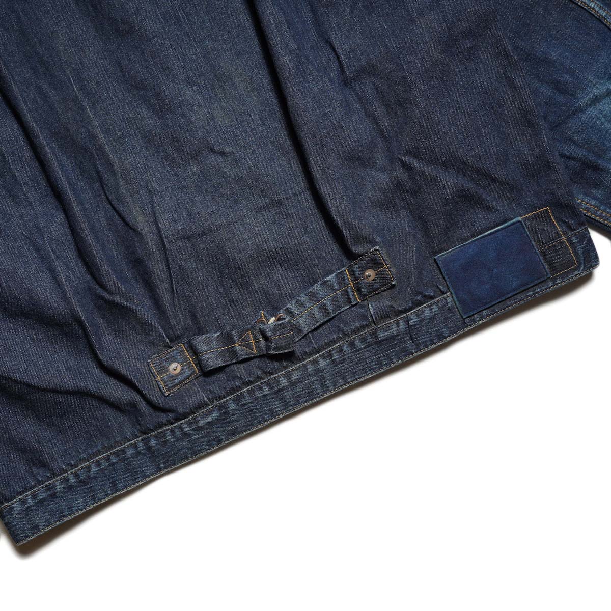 VISVIM / SS 102XX JKT DMGD MUD (Indigo) シンチバック、レザーパッチ