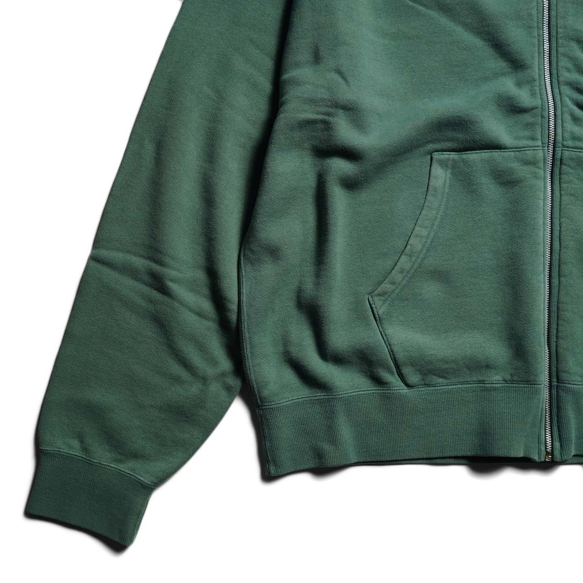 VISVIM / JUMBO SB HOODIE F.Z. DMGD (Green) 袖