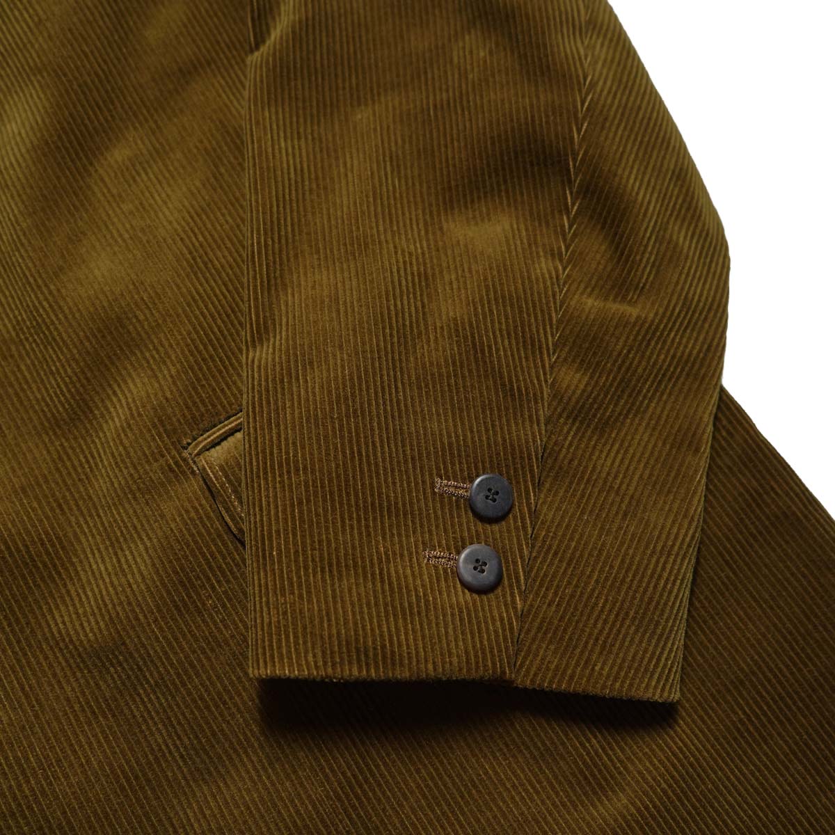 VISVIM / BURNSTONE BLAZER RIDGE CORDS (Brown) 袖先