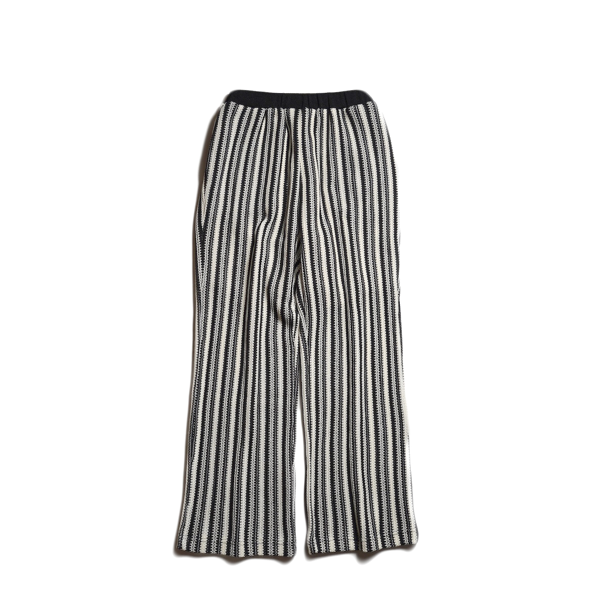 WHYTO. / STRIPE OPEN WORK PANTS (Black)
