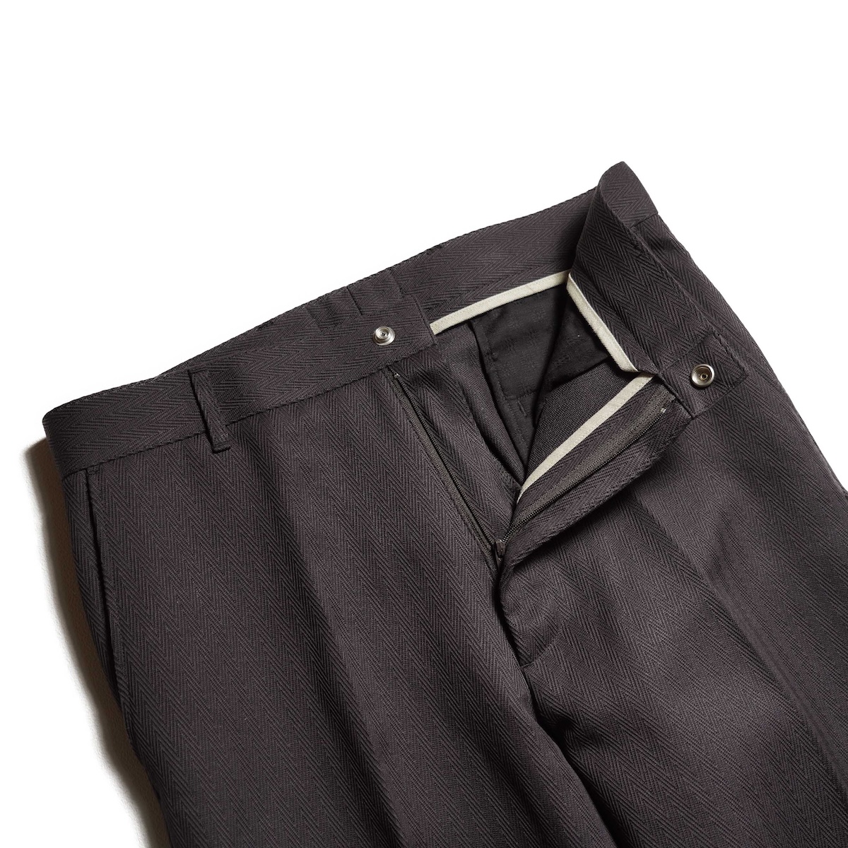 Willow Pants / P-016 Tapered Slacks (Brown Herringbone)