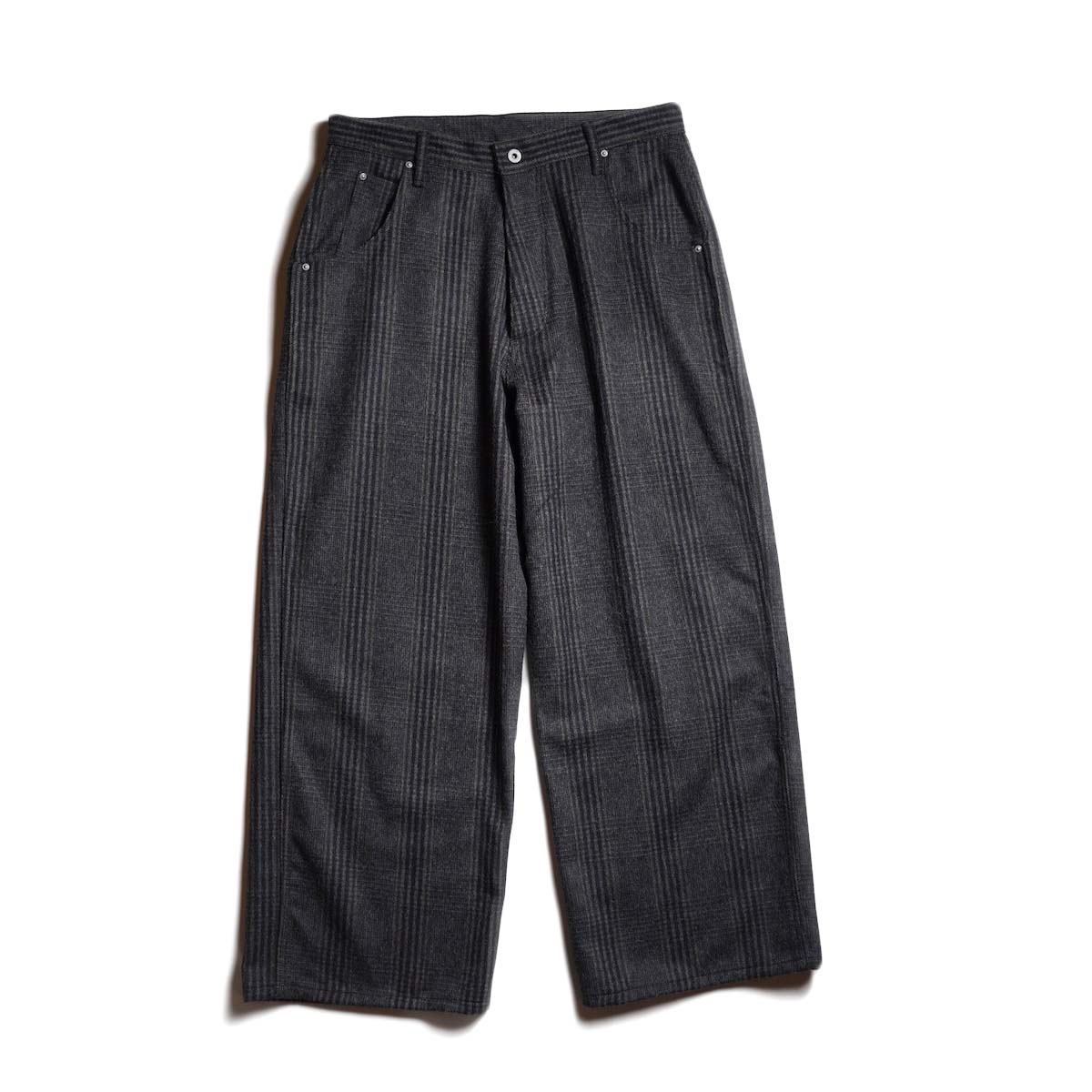Willow Pants / P-018 Charcoal - Check 正面