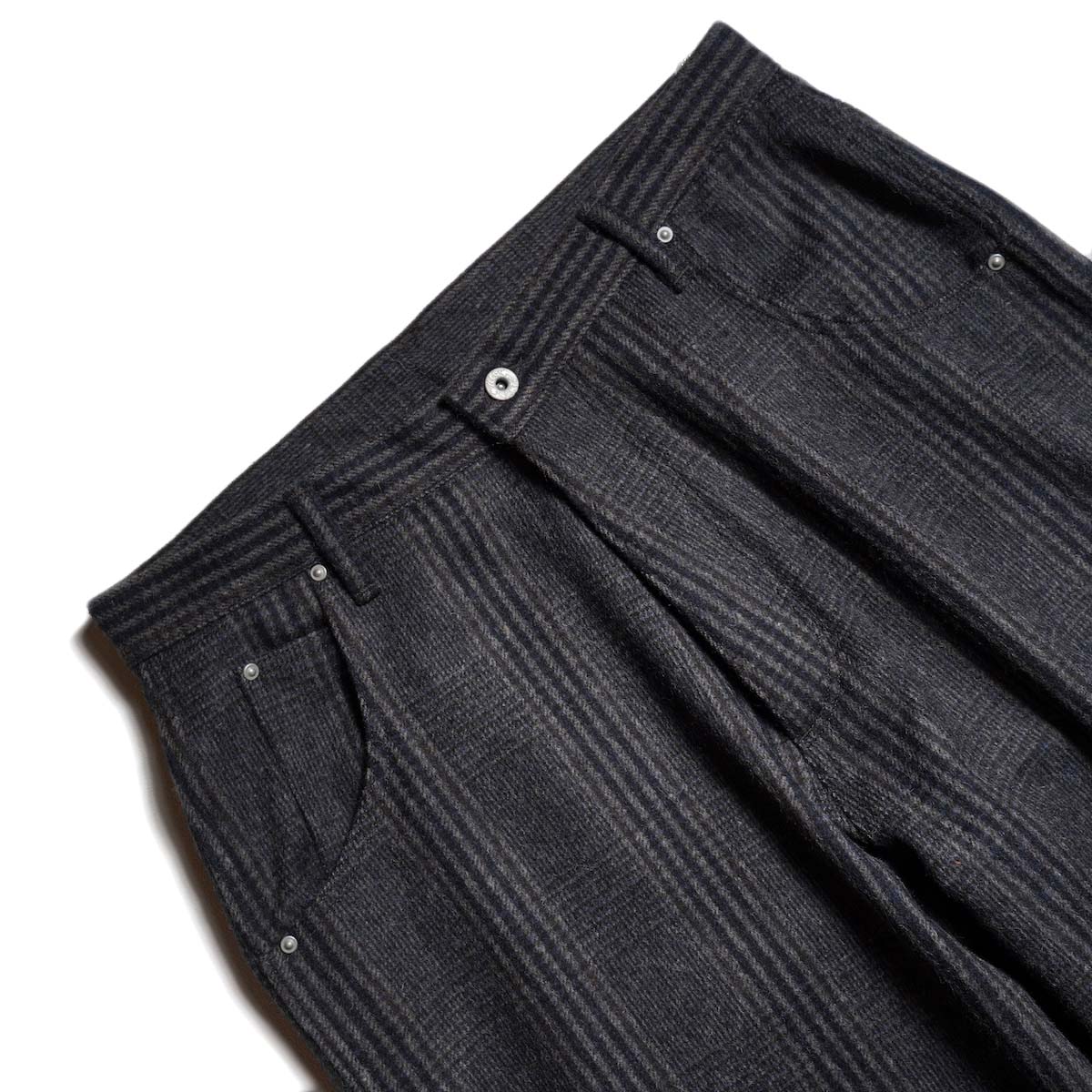 Willow Pants / P-018 Charcoal - Check ウエスト