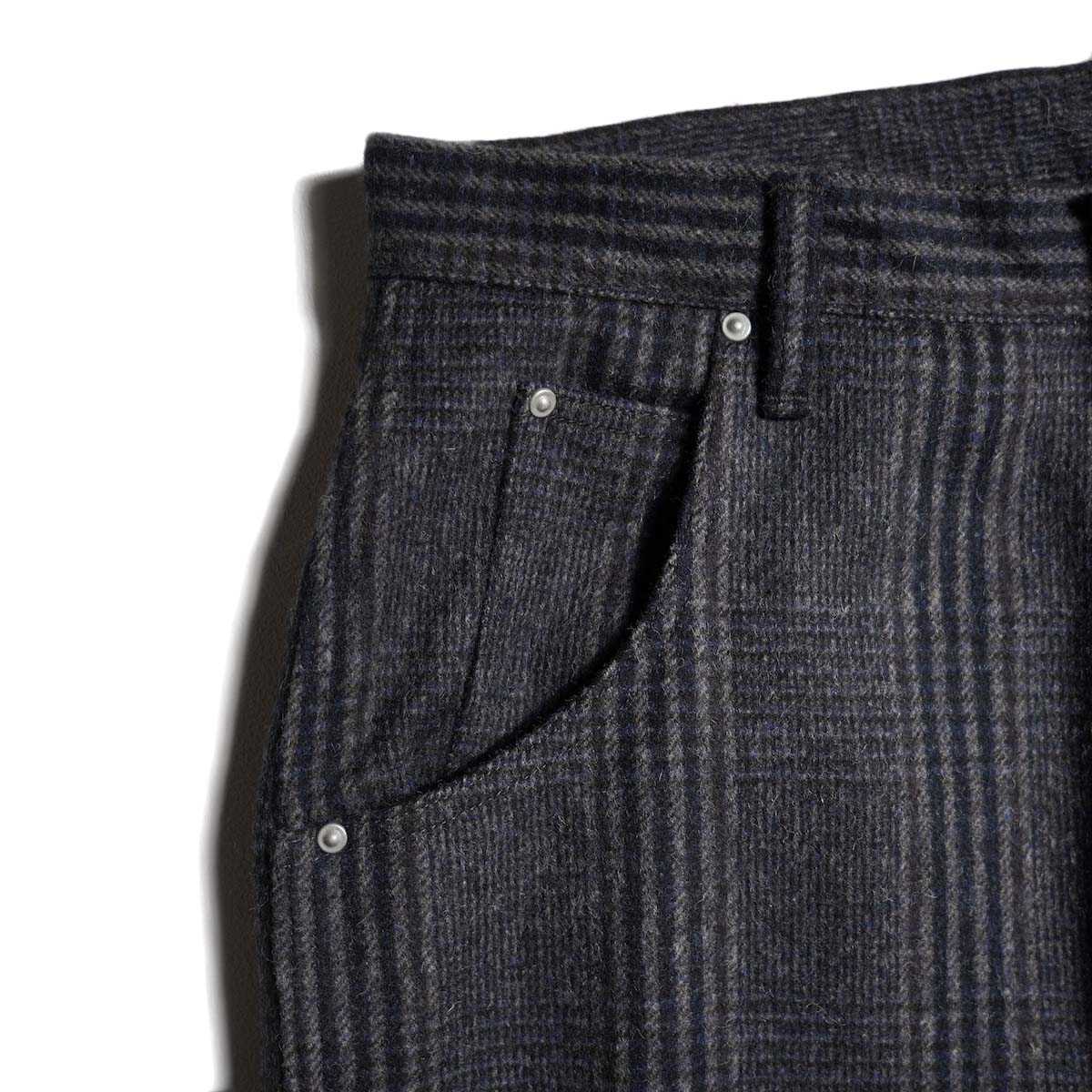 Willow Pants / P-018 Charcoal - Check ポケット