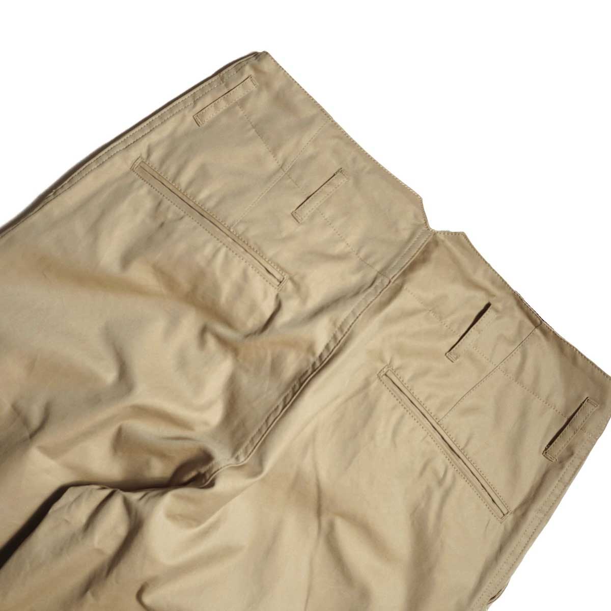 Willow Pants / P-023 PLEATS CHINO PANTS  (Beige) ヒップポケット